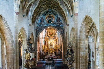 Gothic architecture in Austria. Church and sanctuary of Maria Saal.