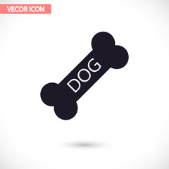 Dog bone  vector icon , lorem ipsum Flat design