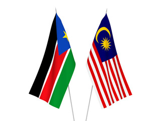 Fototapeta na wymiar Malaysia and Republic of South Sudan flags