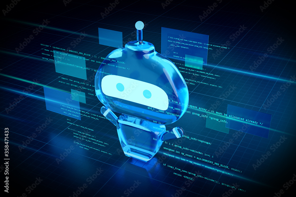 Poster bot abstract background illustration - 3d rendering