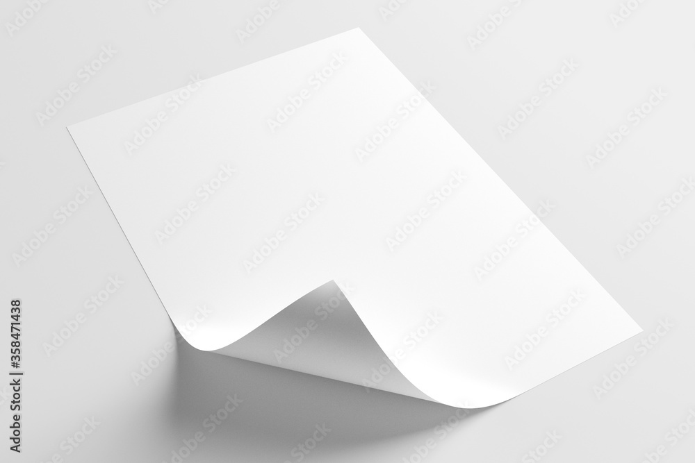Poster a4 paper sheet mock up - 3d rendering