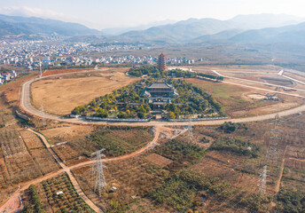 aerial view of rural landscape