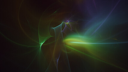 3D rendering abstract multicolor fractal light background