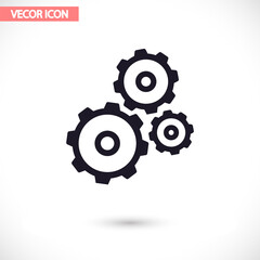 Gears  vector icon , lorem ipsum Flat design