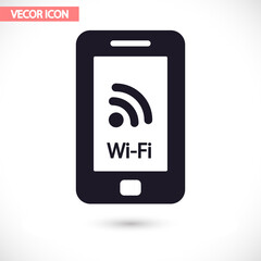 Telephone and Wi fi  vector icon  , lorem ipsum Flat design
