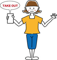 シンプルな主婦母親女性のベクターで描いたイラスト素材