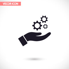 Gears  vector icon , lorem ipsum Flat design