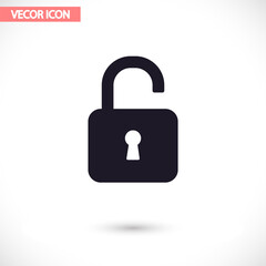 lock symbol on gray background , lorem ipsum Flat design