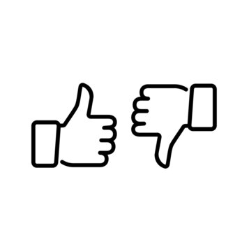 Thumps up and down, vector icon.