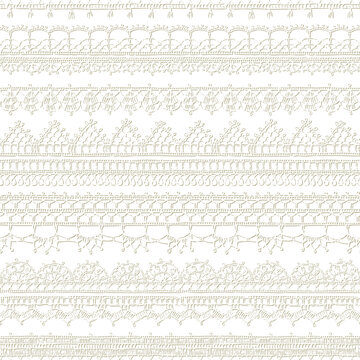 Vector White Seamless Pattern Of Lacy Crochet Edges.