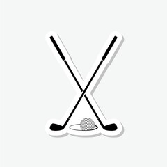 Golf sticker icon isolated on gray background
