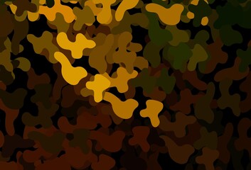 Dark Green, Yellow vector texture with abstract forms.