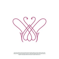 line art abstract butterfly vector logo