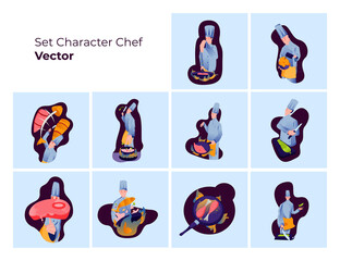 Fototapeta premium Vector illustration of male chef character 