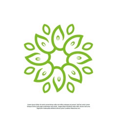 vector logo of a mandala using a plant theme