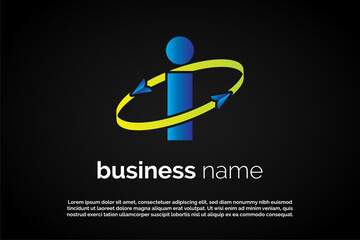 Logo Template Monogram Letter I for Freight Company