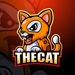 Cat mascot esport logo design
