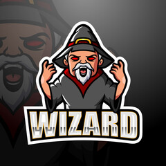 Wizard mascot esport logo design