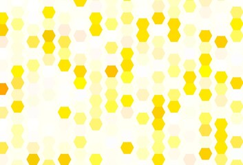 Light Green, Yellow vector background with hexagons.