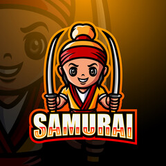 Samurai mascot esport logo design