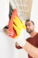 Aircondition service and maintenance, fixing AC unit and cleaning / disinfecting the filters from dangerous pathogens.