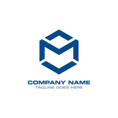 Initial M letter logo design template