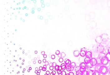 Light Pink, Blue vector background with bubbles.