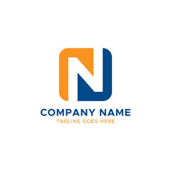 Initial N letter logo design template