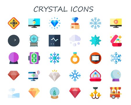Modern Simple Set of crystal Vector flat Icons