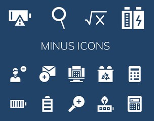 Modern Simple Set of minus Vector filled Icons