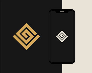 Letter G V logo design. creative minimal monochrome monogram symbol. Universal elegant vector emblem. Premium business logotype. Graphic alphabet symbol for corporate identity
