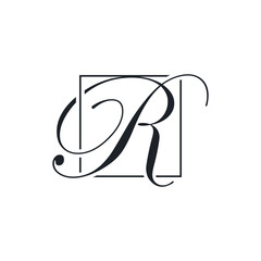 Initial R letter logo design template