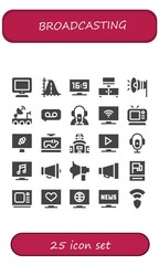broadcasting icon set