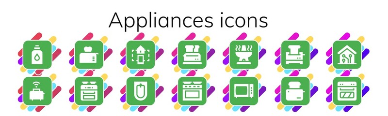 appliances icon set