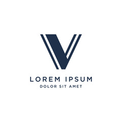 Initial V letter logo design template