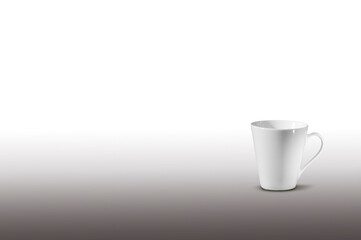 coffe cup on bright empty background
