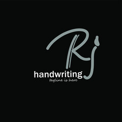 Rj Initial handwriting logo vector