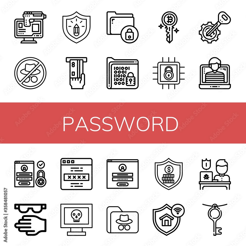 Poster set of password icons