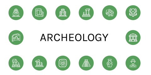 archeology icon set