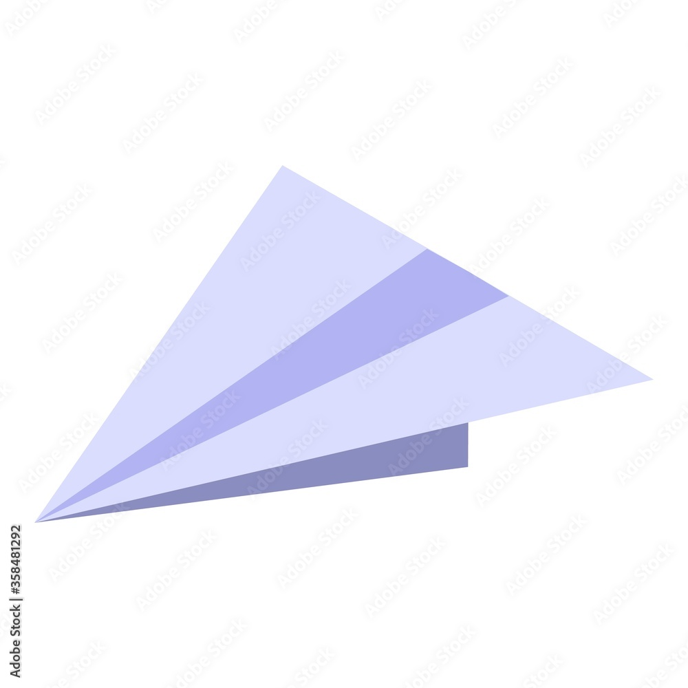 Poster paper plane icon. isometric of paper plane vector icon for web design isolated on white background