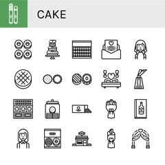 cake simple icons set