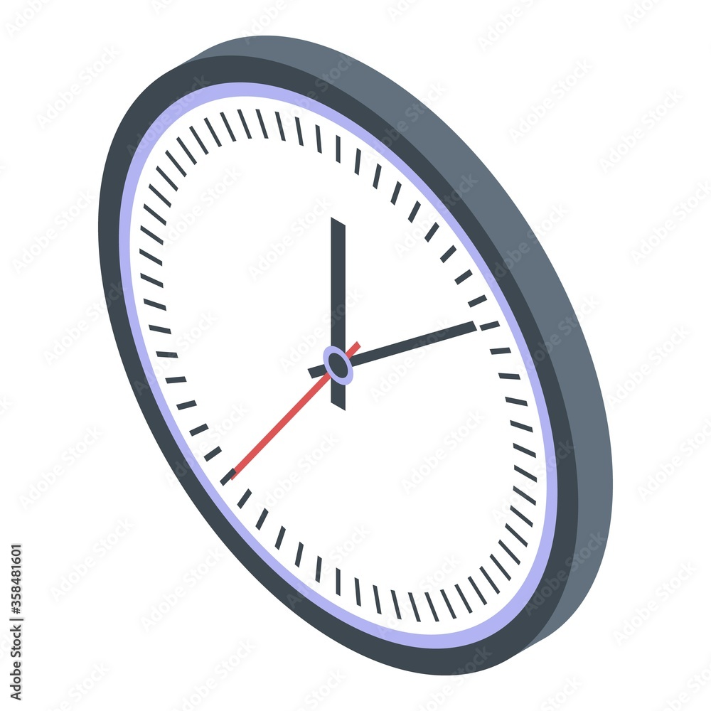 Aufkleber student wall clock icon. isometric of student wall clock vector icon for web design isolated on whit