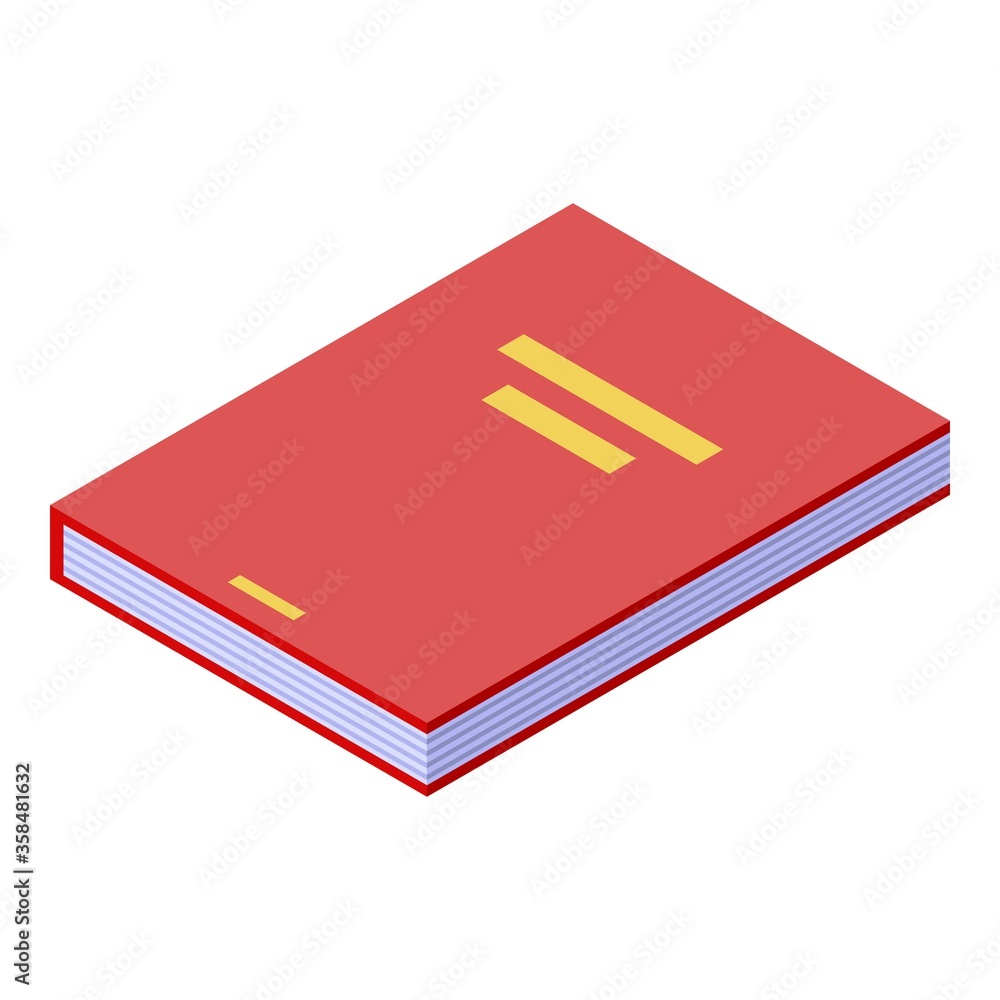 Poster student study book icon. isometric of student study book vector icon for web design isolated on whit