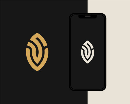 Letter S V logo design. creative minimal monochrome monogram symbol. Universal elegant vector emblem. Premium business logotype. Graphic alphabet symbol for corporate identity