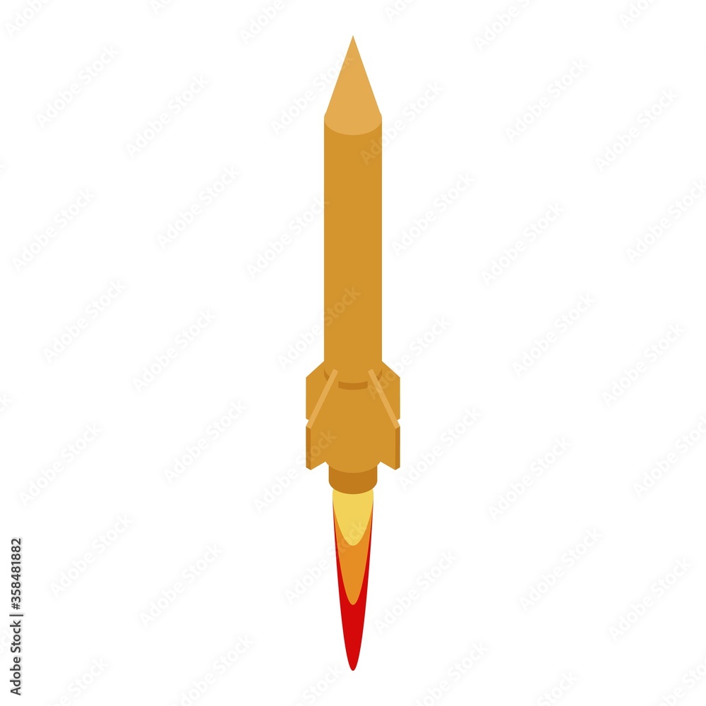 Poster plane missile icon. isometric of plane missile vector icon for web design isolated on white backgrou
