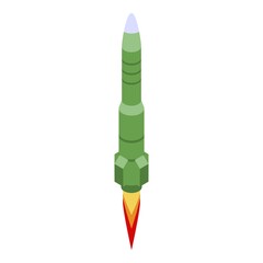 Fly missile icon. Isometric of fly missile vector icon for web design isolated on white background