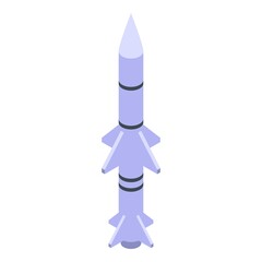Jet missile icon. Isometric of jet missile vector icon for web design isolated on white background