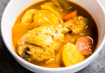 massaman curry with chicken, out door Chiangmai Thailand