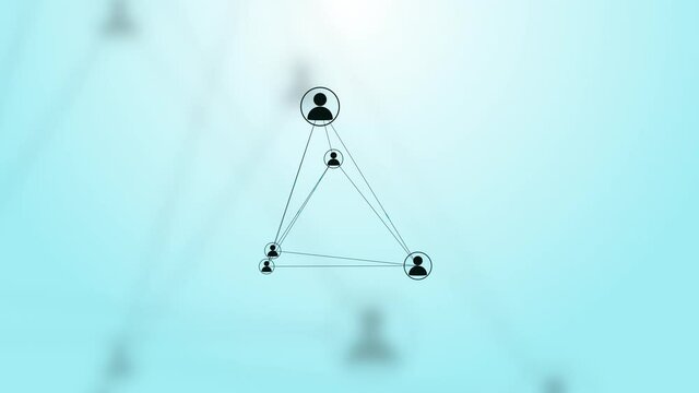 Users Connected in a Decentralized Network, P2P Technology. Concept for Peer to Peer Connections such as Cloud Computing, Storage, Smart Contracts, File Sharing.