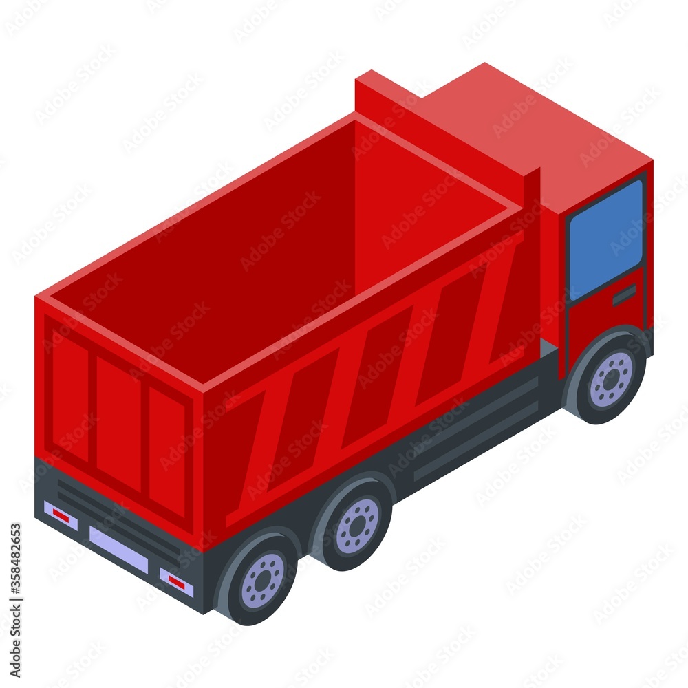 Poster hopper tipper icon. isometric of hopper tipper vector icon for web design isolated on white backgrou